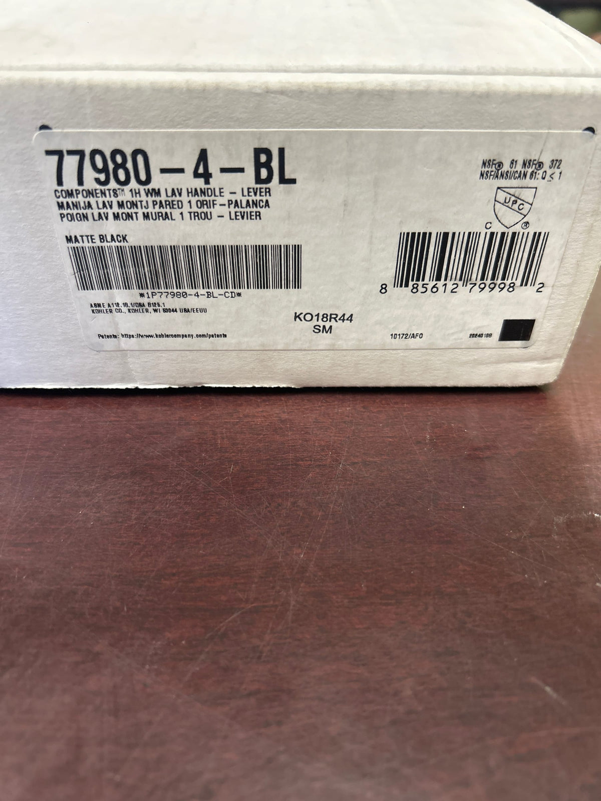 Kohler K-77980-4-BL Components Lever Handle - Matte Black
