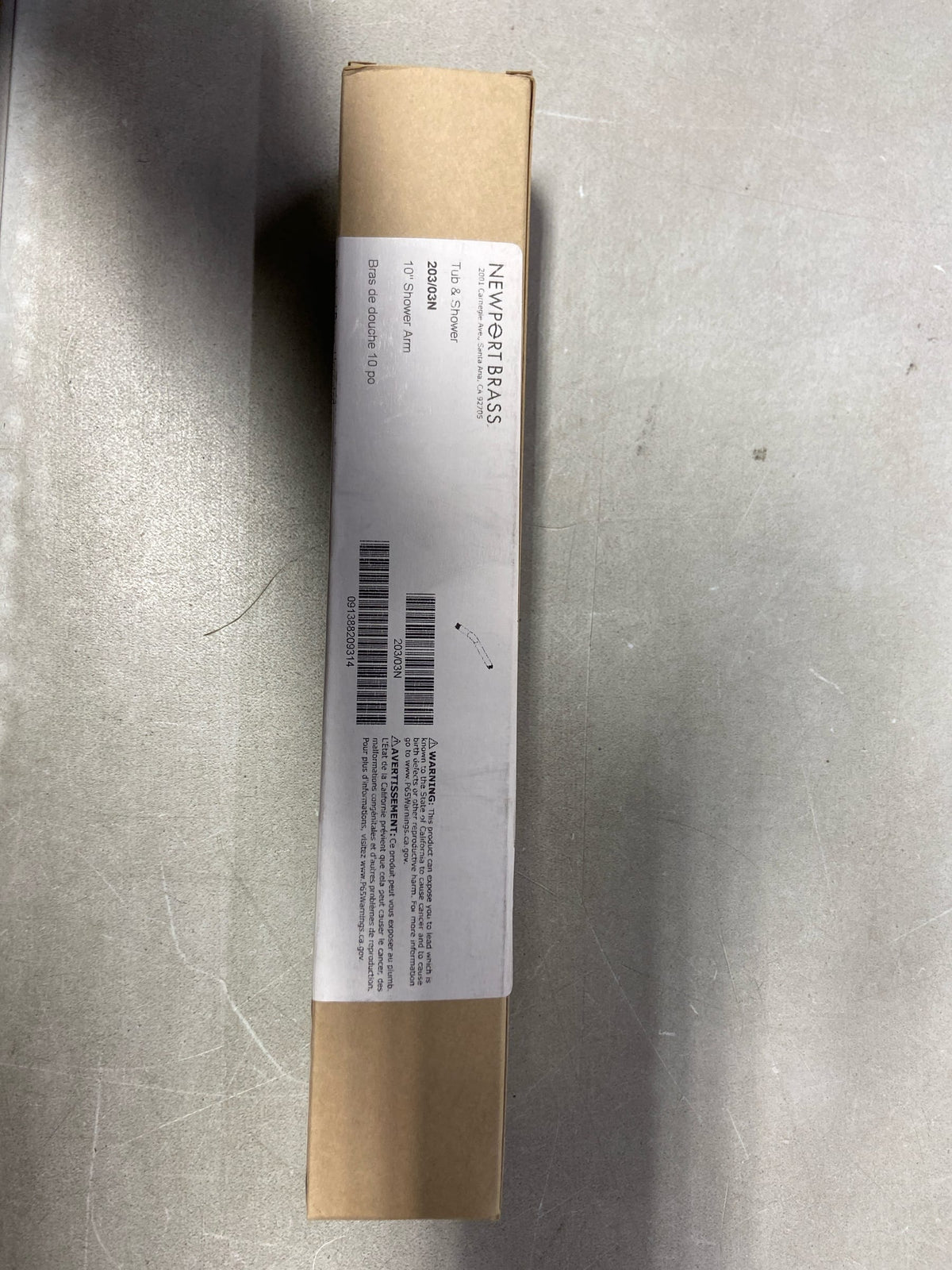 Newport Brass 203/03N Tub and Shower 9" Wall Mounted Shower Arm - Polished Brass Uncoated (Living)