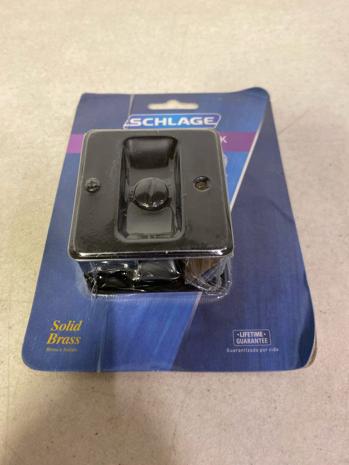 Schlage SC991B622 Solid Brass Privacy Pocket Door Lock - Matte Black