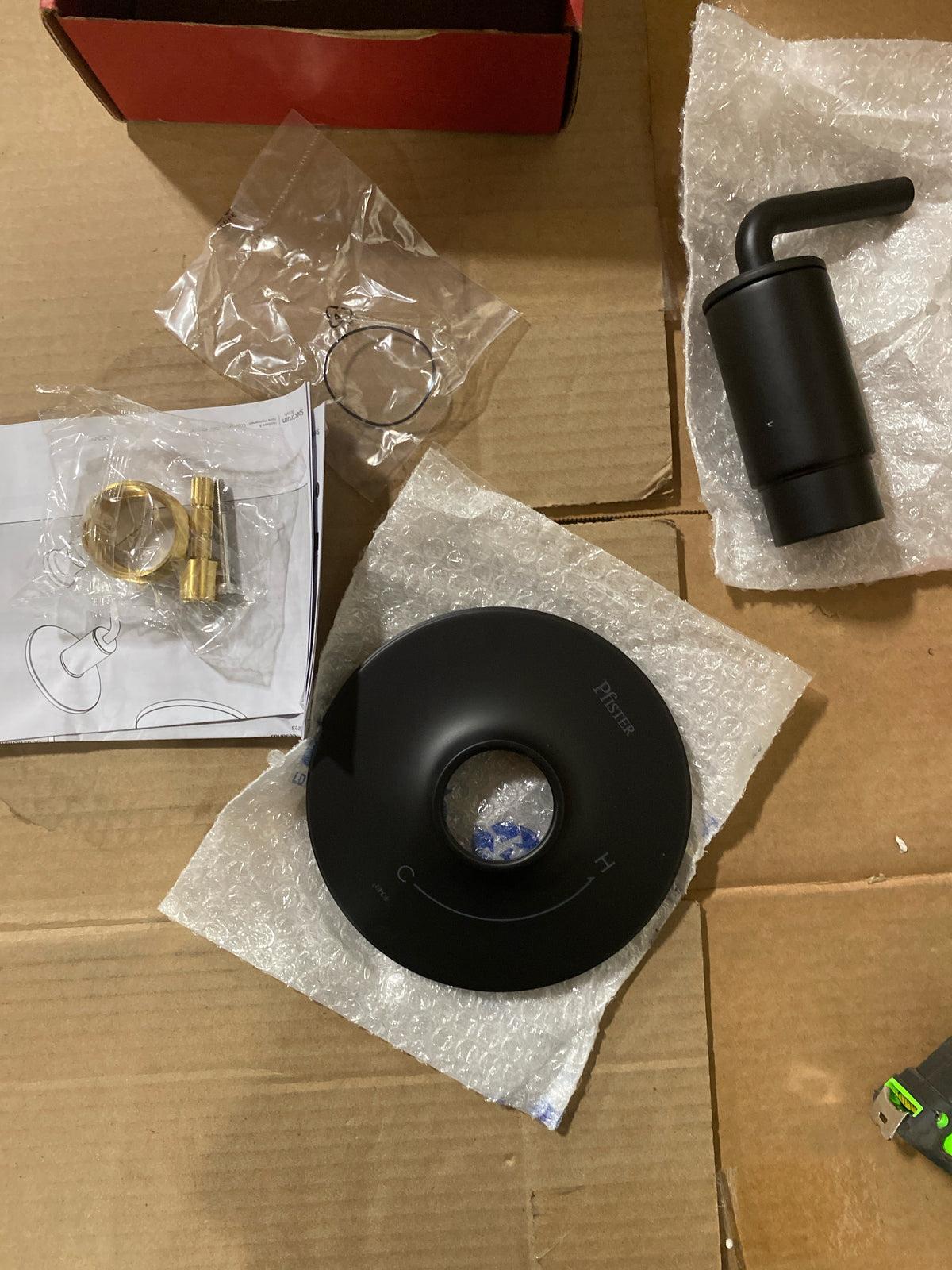 Pfister R89-1TNTB Tenet Pressure Balanced Valve Trim Only with Single Lever Handle - Less Valve - Matte Black
