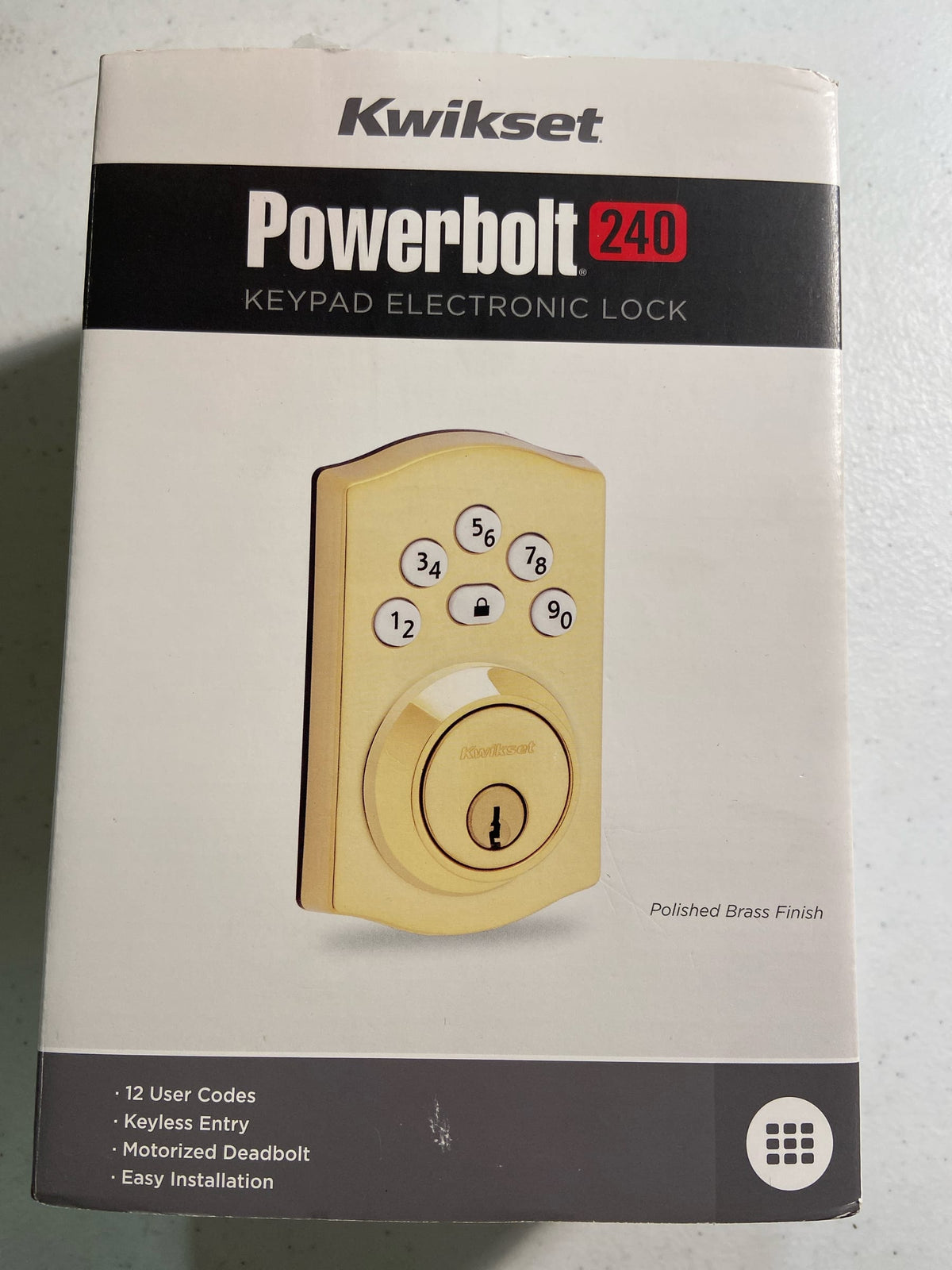 Kwikset 9240TRL-L03 Powerbolt 240 Traditional Single Cylinder Keyless Entry Deadbolt with 5-Button Keypad - Polished Brass