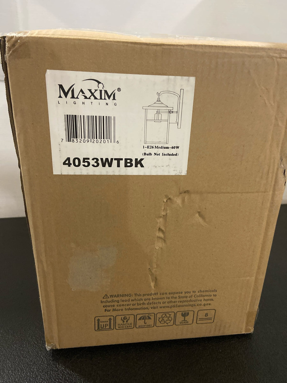 Maxim lighting 4053WTBK Coldwater 6 in. W 1-Light Black Outdoor Wall Lantern Sconce