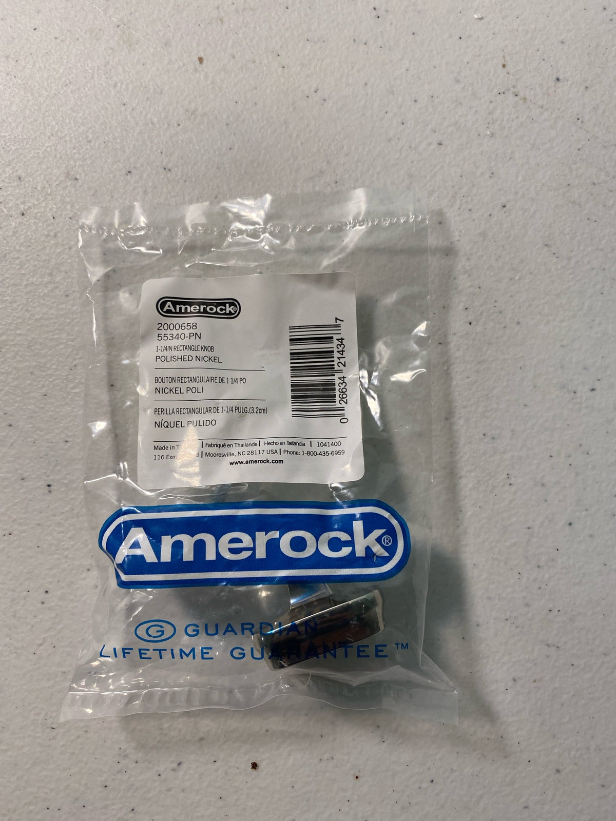 Amerock BP55340PN Revitalize 7/8 Inch Rectangular Cabinet Knob - Polished Nickel