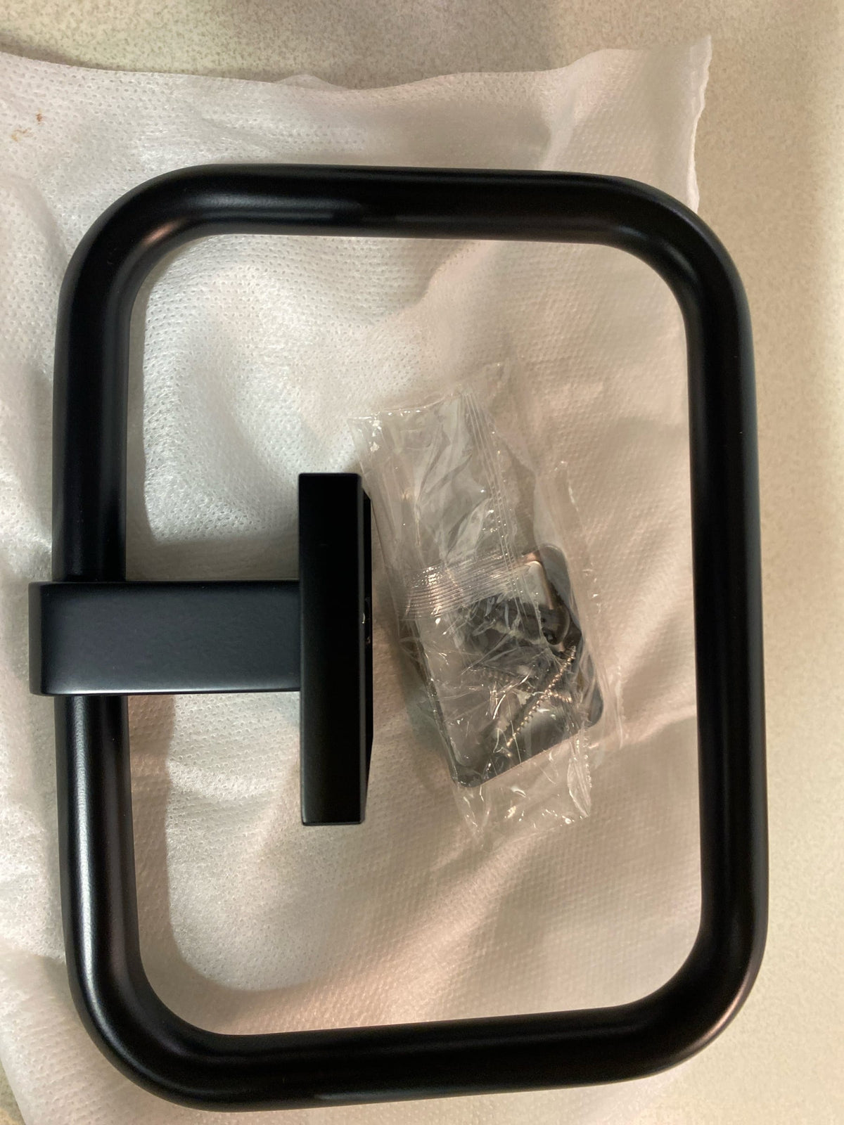 Signature hardware SHHBTRMB Hibiscus Wall Mounted Towel Ring in Matte Black