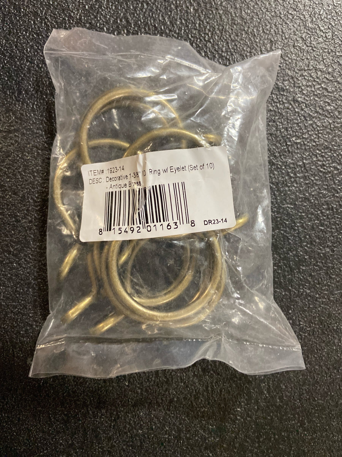 Rod desyne 1923-014 Antique Brass Nickel Curtain Rings (Set of 10)
