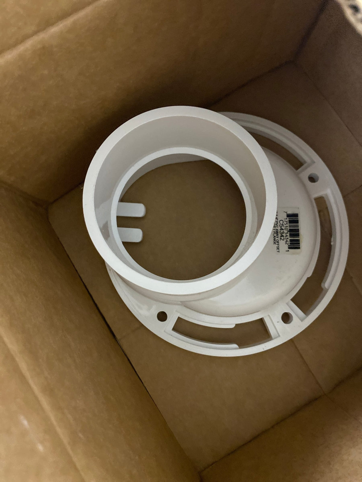 Jones Stephens C54342 3 X 4 PVC 4 Way Overall Size Closet Flange - N/A