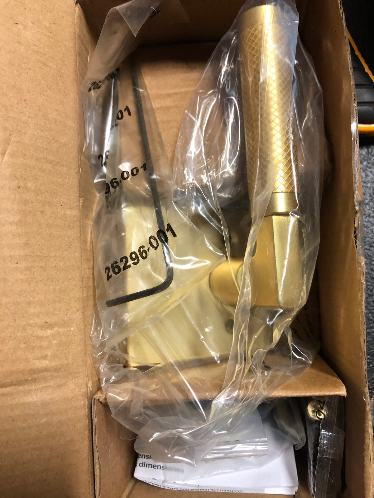 Kwikset 973PVLRCT-4 Prava Lever Dummy Interior Pack with Knurled Handle and Rectangle Rose for Handlesets - Satin Brass