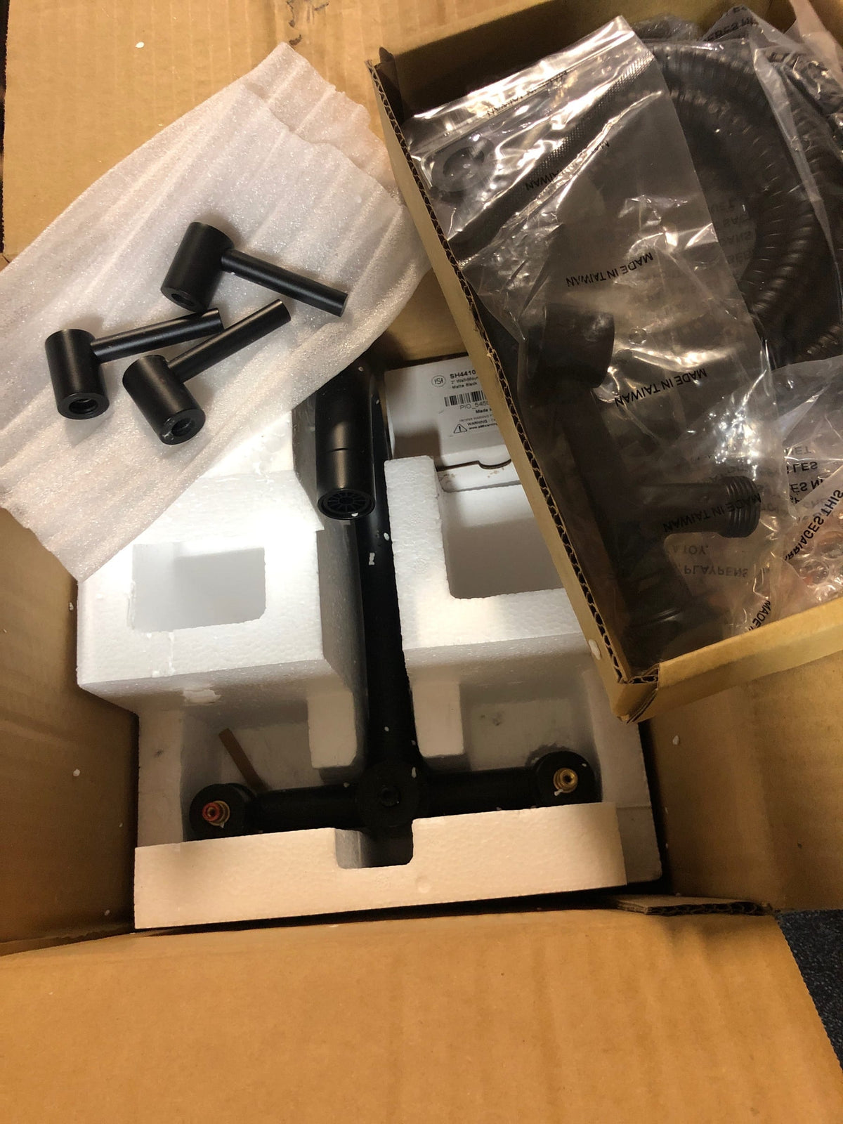 Signature Hardware 489723 Sebastian Deck Mounted Tub Filler with Lever Handles - - Includes Hand Shower and Valve - Matte Black
