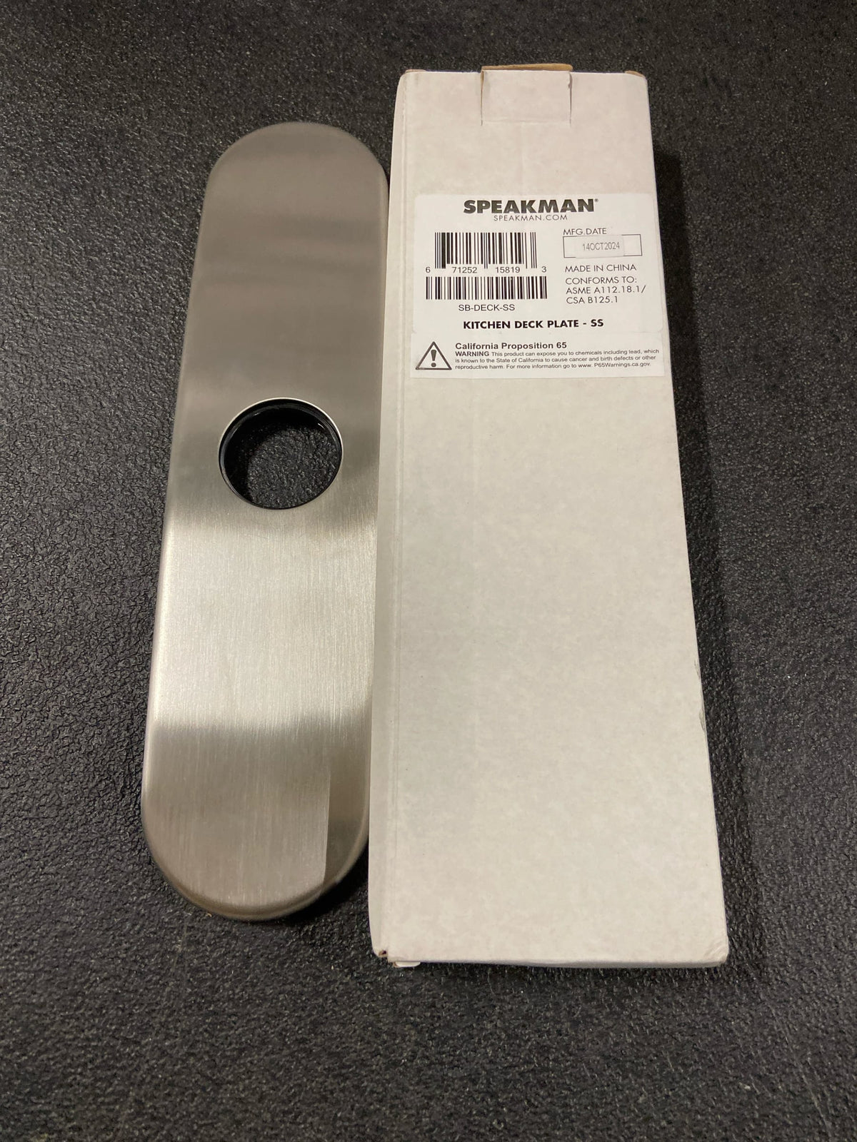 Speakman SB-DECK-SS 10-1/2" Escutcheon Plate - Stainless Steel