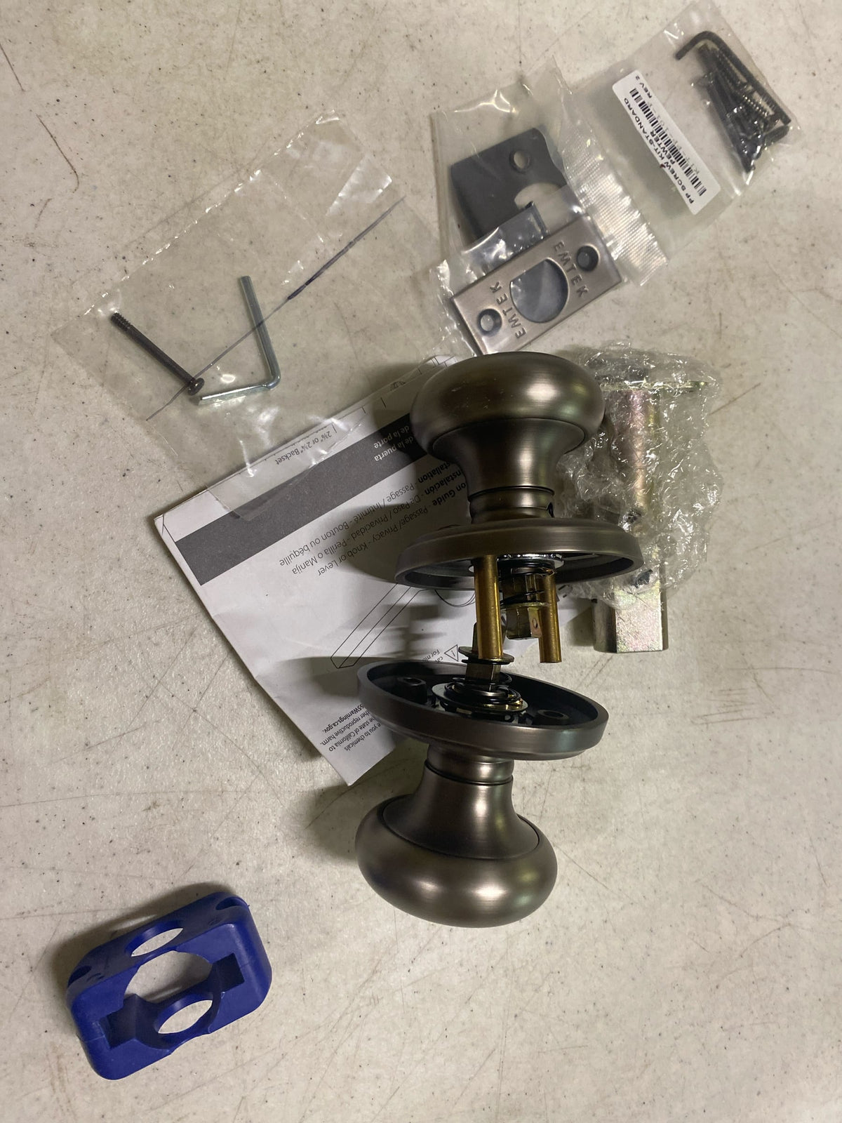 Emtek 8200PUS15A Providence Privacy Door Knob Set with Regular Rose from the Brass Classic Collection - Pewter
