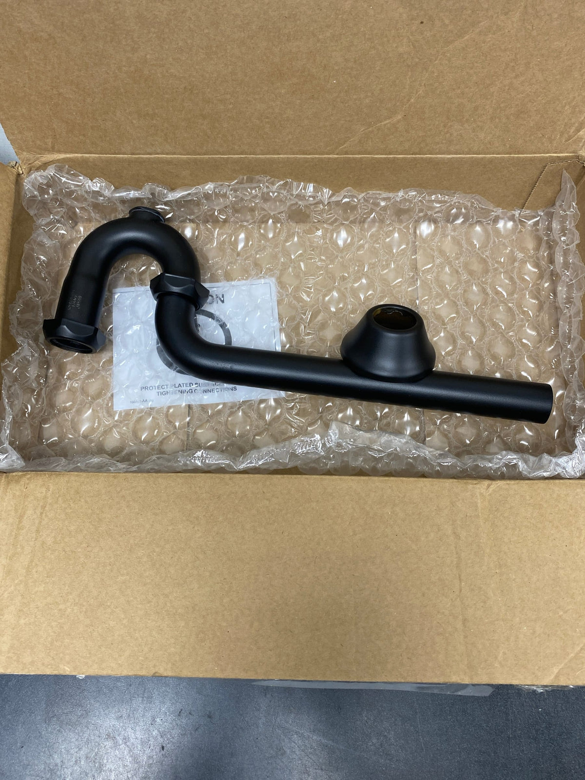 Kohler K-9018-BL Adjustable 1-1/4" P-Trap with Long Tubing Outlet - Matte Black