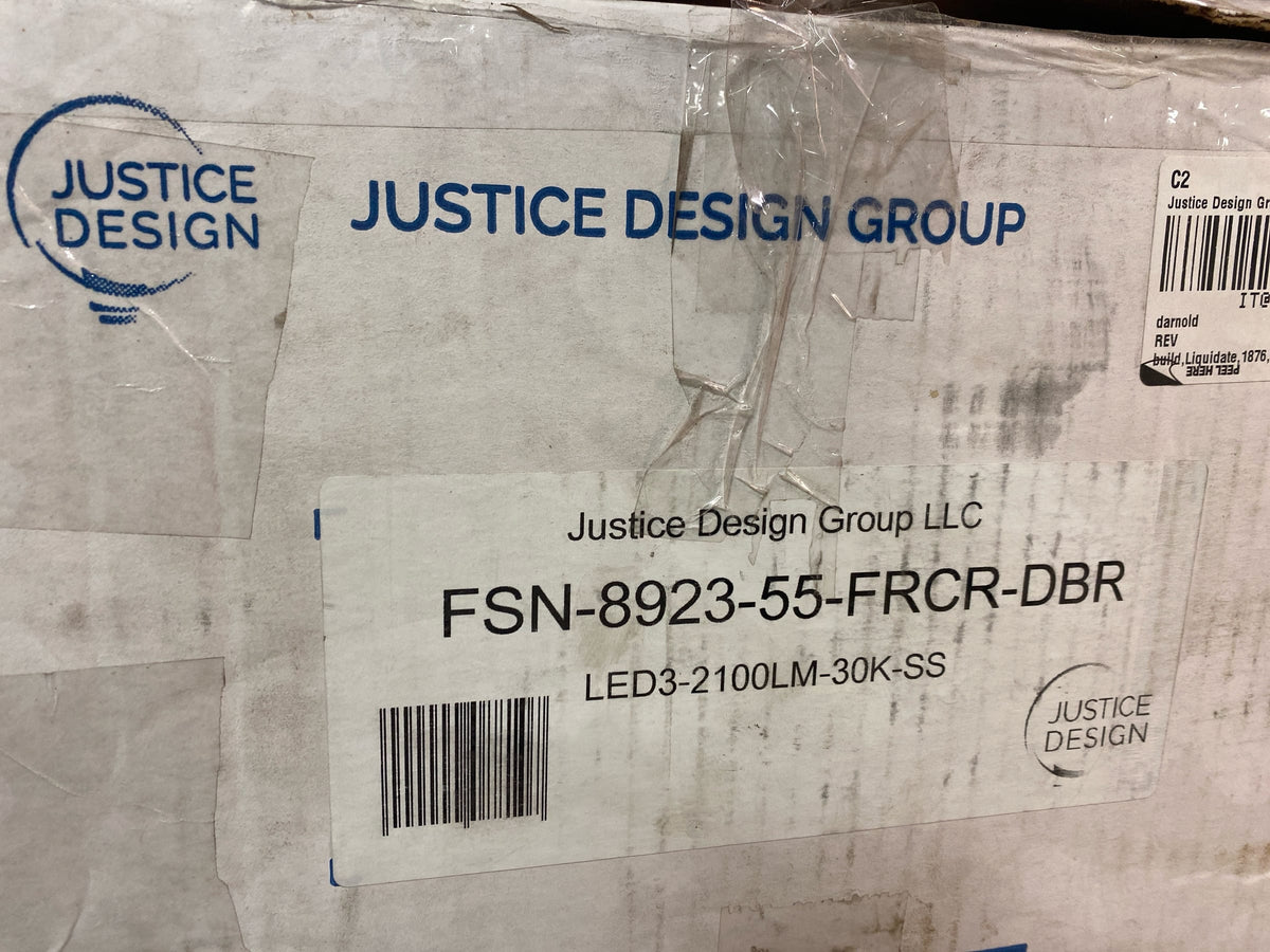 Justice Design Group Lighting FSN-8923-55-FRCR-DBRZ-LED3-2100 Modular Bath Bar, 7.75" H x 27" W x 5.25", Dark Bronze