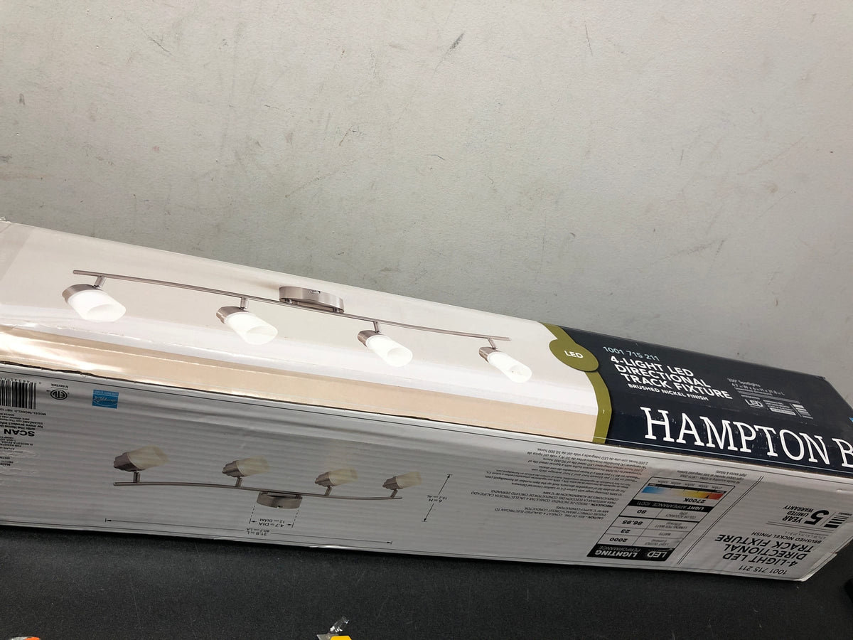 Hampton bay HBT102527B-35 2.6 ft. 4-Light Brushed Nickel Integrated LED Fixed Track Lighting Kit