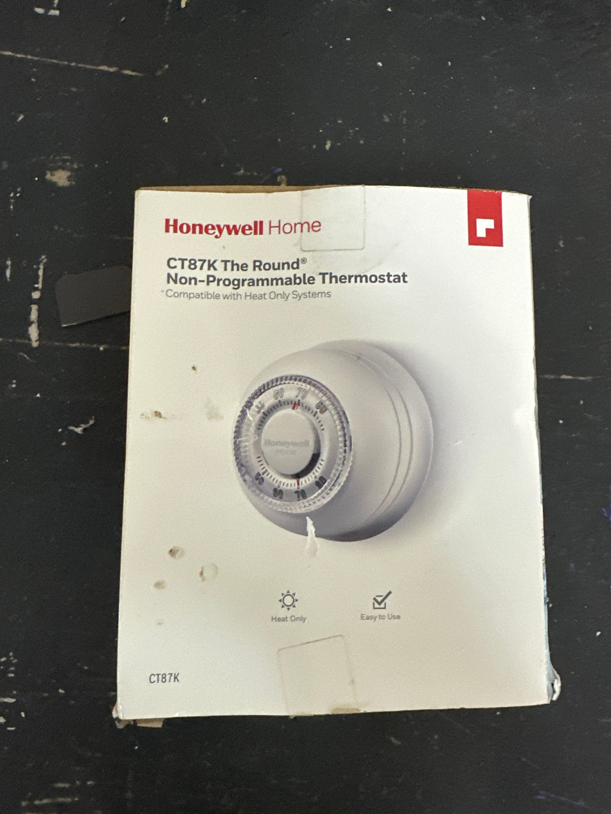 Honeywell home CT87K Round Non-Programmable Thermostat with 1H Single Stage Heating