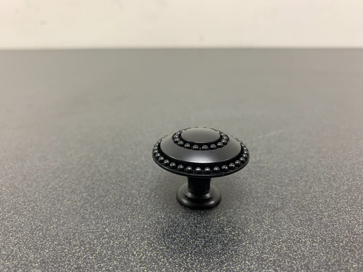 Liberty Hardware PBF808Y-FB-C Beaded 1-1/2 Inch Mushroom Cabinet Knob - Matte Black