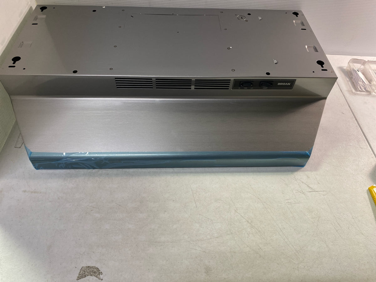 Broan 30" Range Hood, Non-ducted, 2-Speed Rocker, Light with Print Guard
