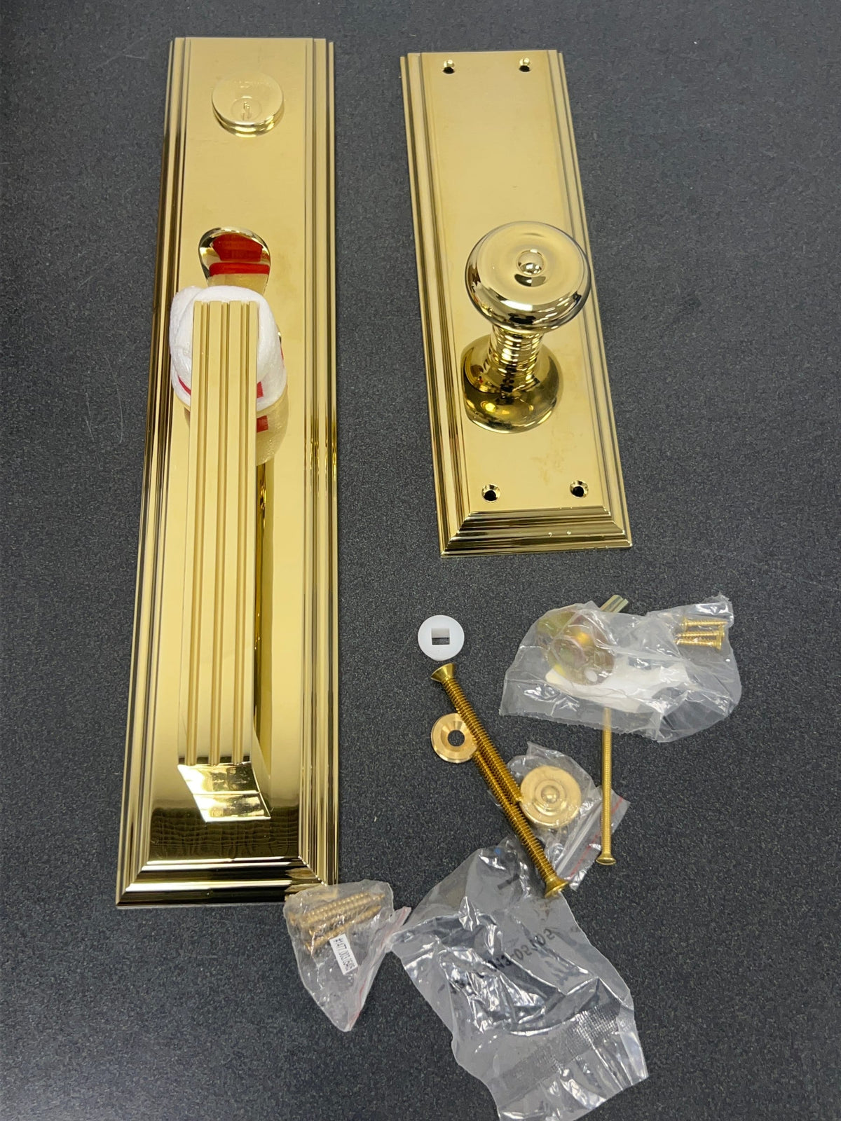 Baldwin 6542003FD Tremont Dummy Handleset Trim Set from the Estate Collection - Lifetime Polished Brass