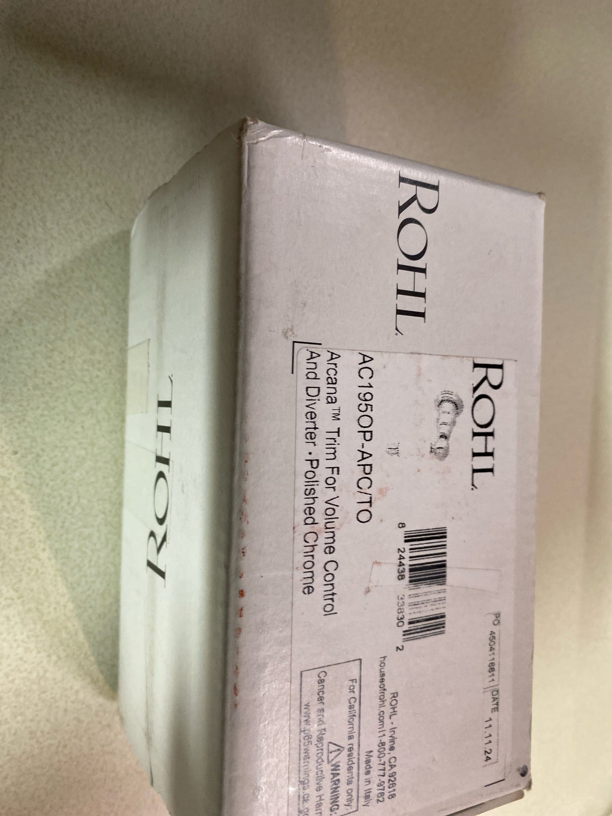 Rohl AC195OP-APC/TO Arcana Single Handle 3 Function Diverter / Volume Control Valve Trim - Less Valve - Polished Chrome