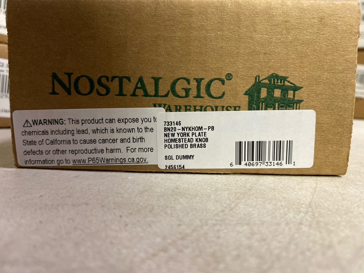 Nostalgic Warehouse New York Plate & Homestead Door Knob