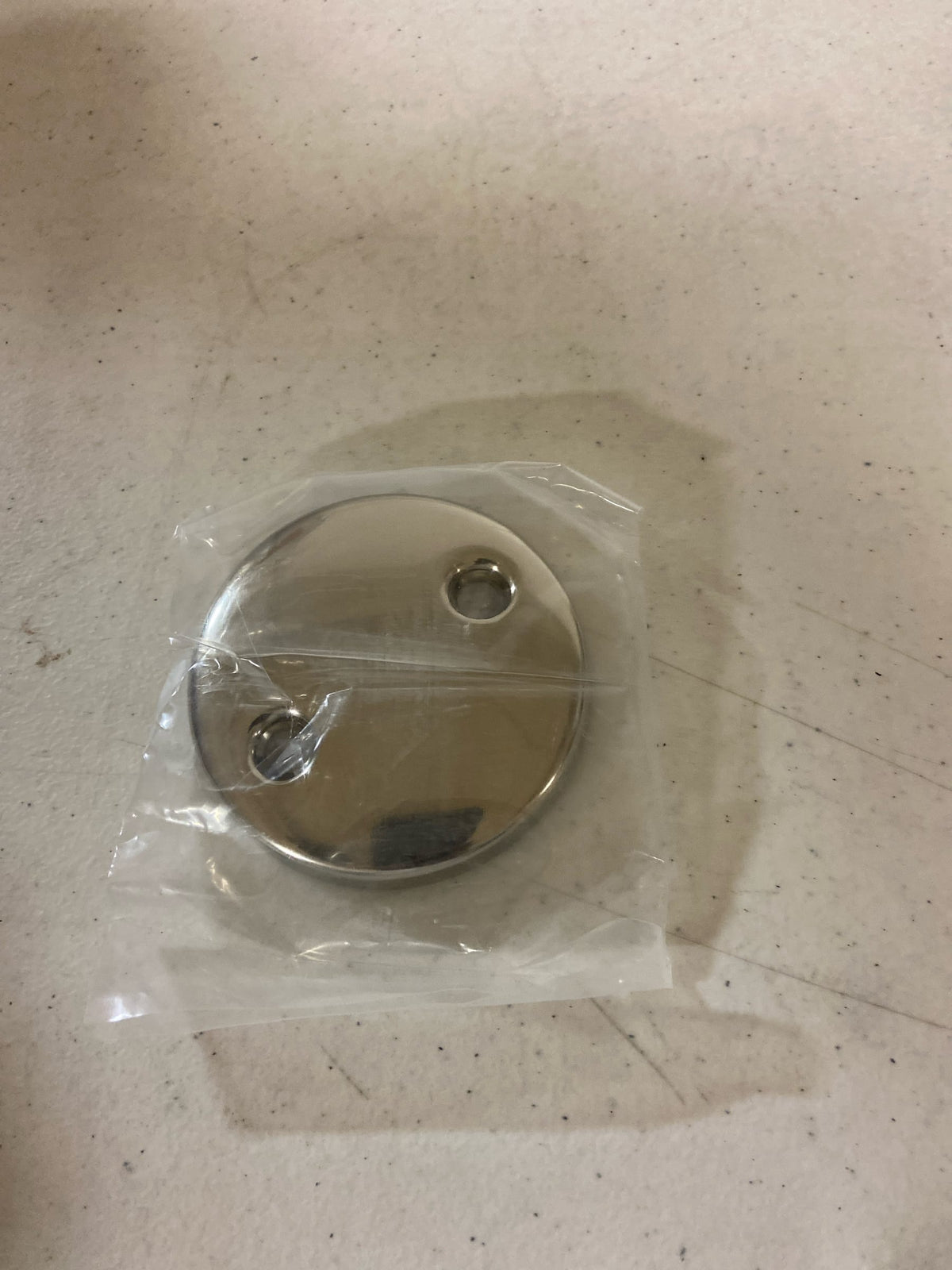Signature Hardware SH632PN Bathtub Overflow Cover Plate with Two Screws - Polished Nickel