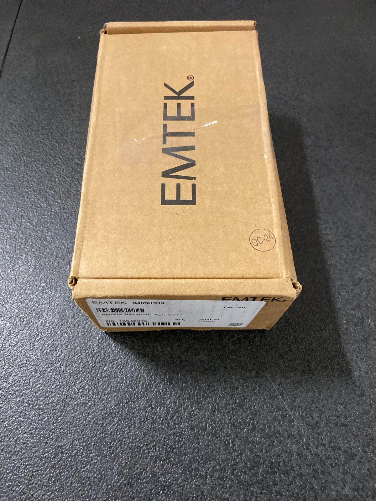 Emtek 8469US19 Square Brass Modern Single Cylinder Keyed Entry Deadbolt - Flat Black