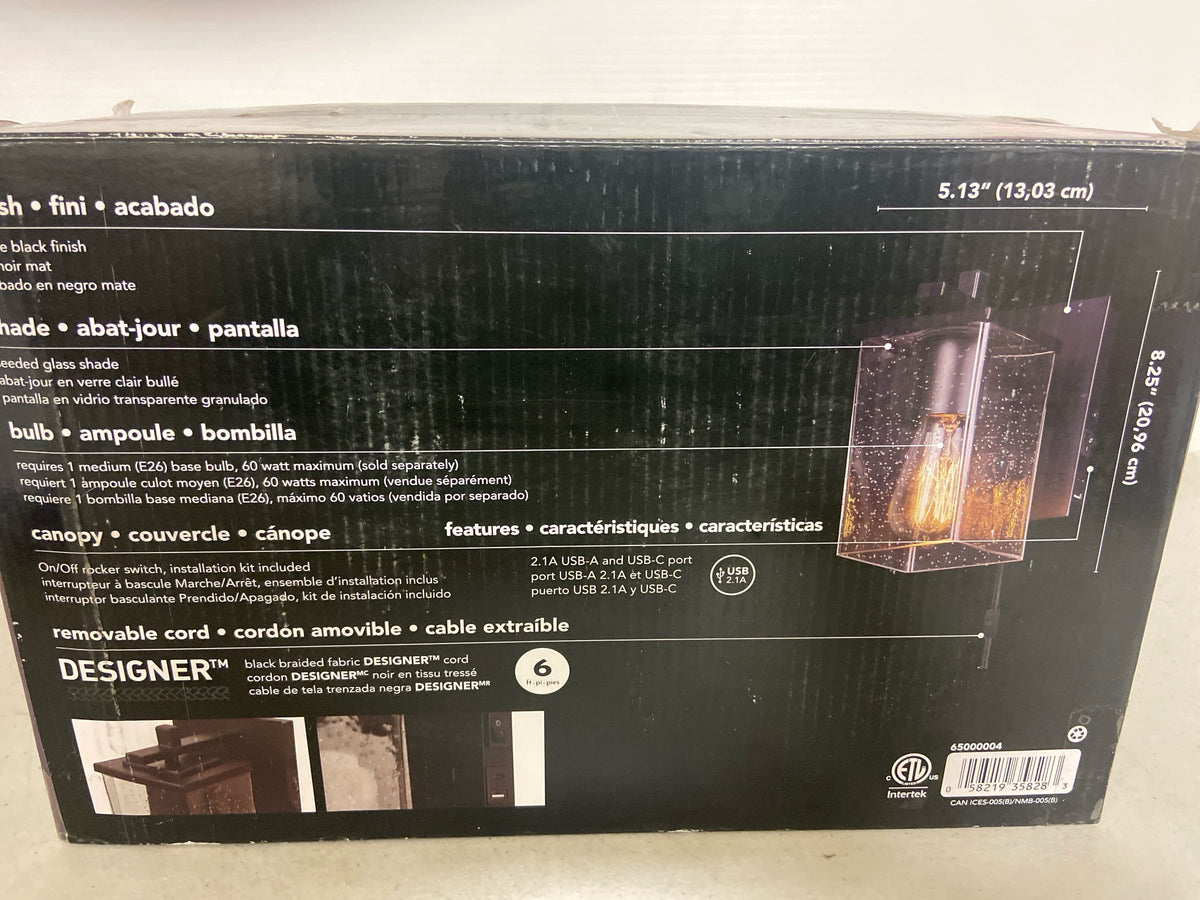 Globe Barrett Plugin wall sconce