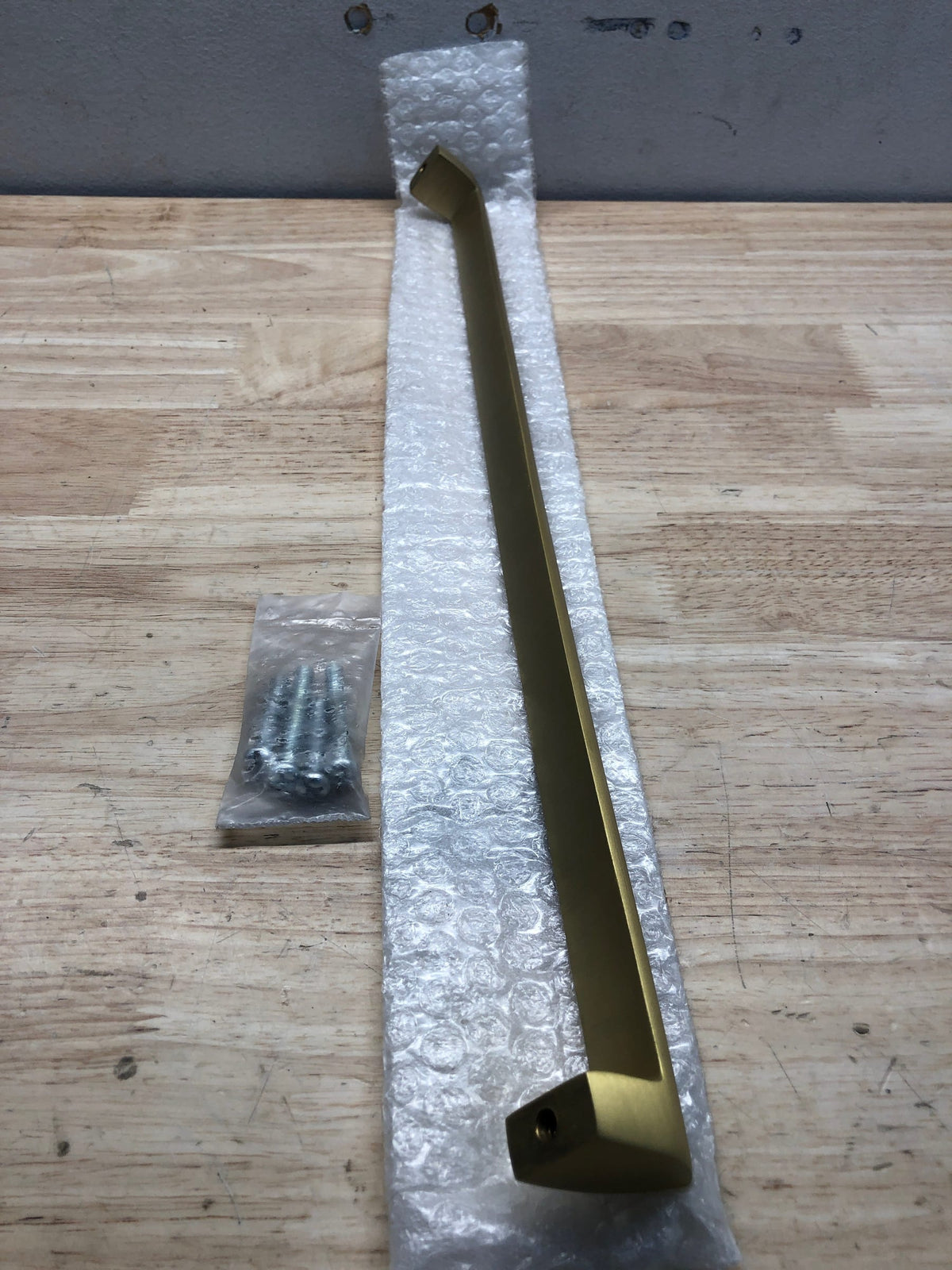 Signature Hardware 453819 Rindahl 17-3/4 Inch Center to Center Appliance Pull - Satin Brass