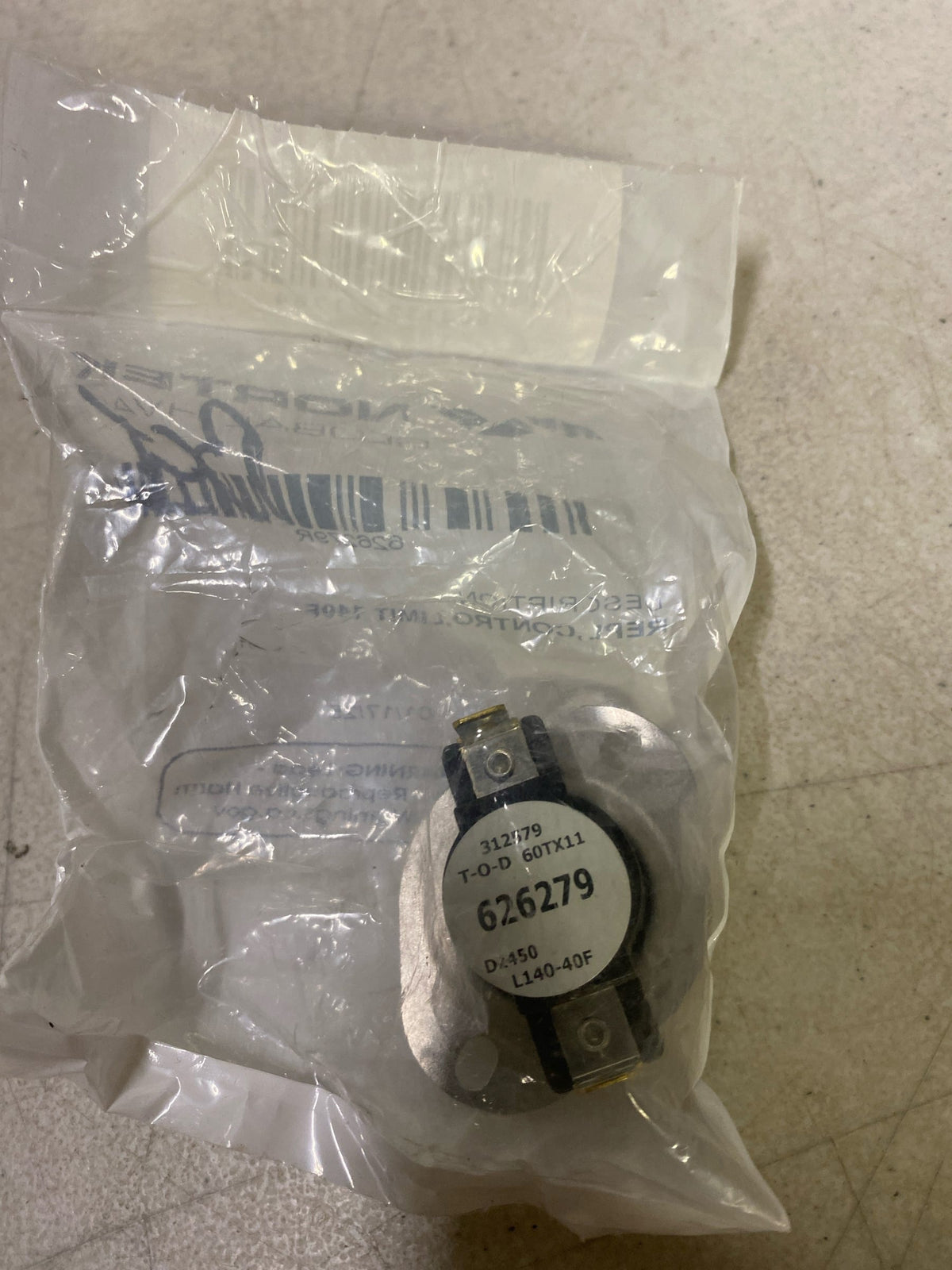 Nordyne, Inc. Parts 626279R Limit Control 140F