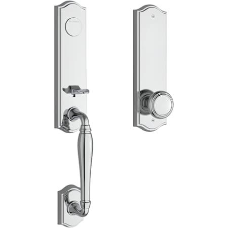 Baldwin FDNEWxTRATAE260 New Hampshire Full Dummy One Piece Handleset with Non-Turning Dummy Interior Traditional Knob - Polished Chrome