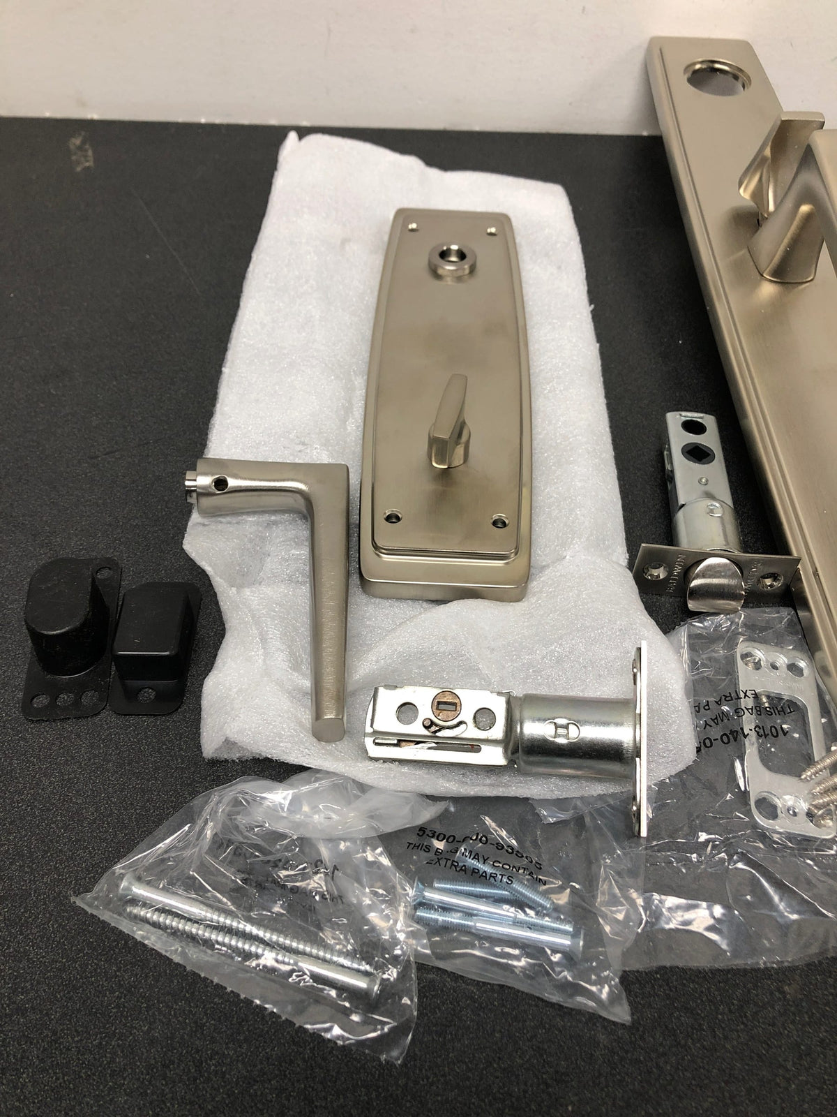 Baldwin 85397056LENT Palm Springs Left Handed Single Cylinder Keyed Entry Full Plate Handleset with L024 Interior Lever from the Estate Collection - Satin Nickel