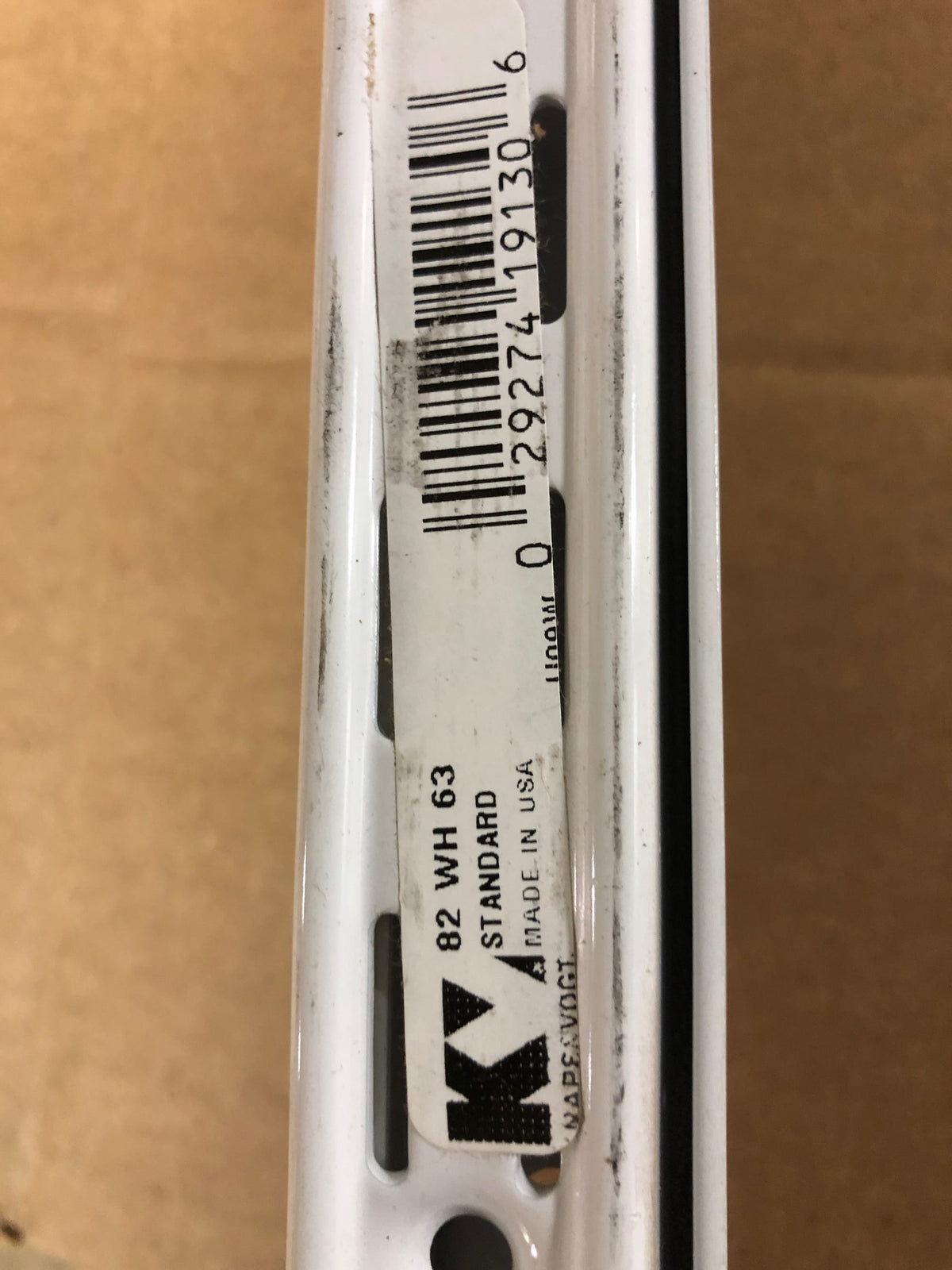 Knape & Vogt 82 WH63" 63' White Wall Standards - Quantity 10