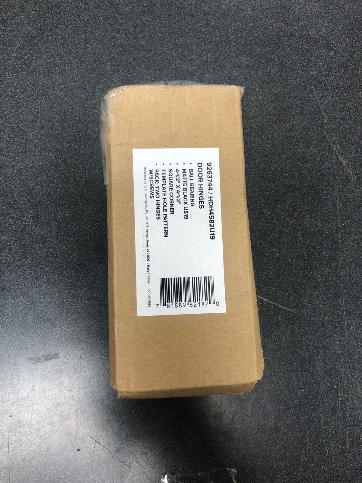 Miseno MDH4582BK 4-1/2 x 4-1/2 Ball Bearing Square Corner Door Hinge - Pair - Matte Black