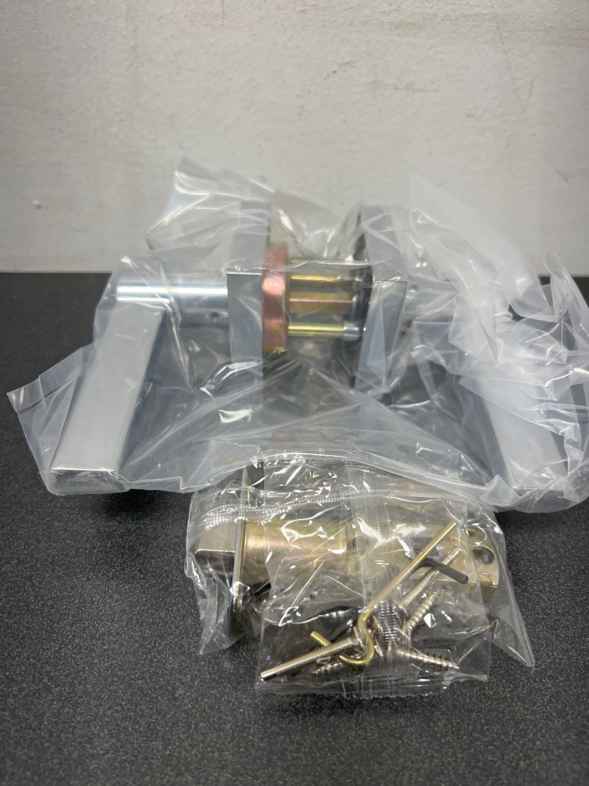 Miseno MLK3022CP Lorton Flat Bar Privacy Door Lever Set - Polished Chrome