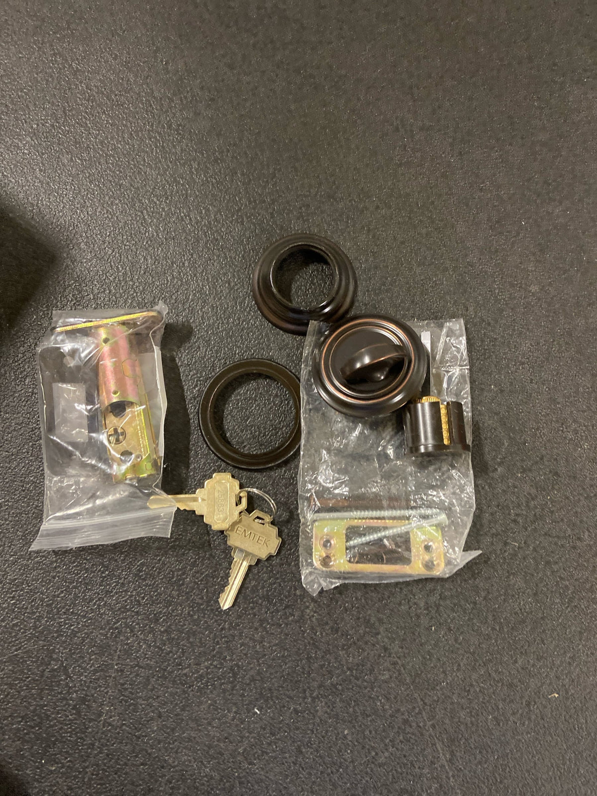 Solid Brass Single Cylinder Low Profile Deadbolt Oil Rubbed Bronze with 2 3/8" Backset. Mortise Lock Parts.