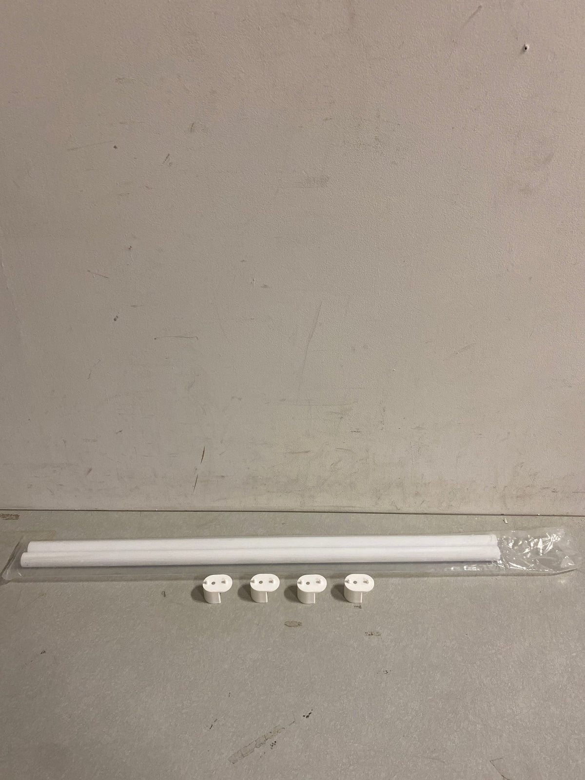 Easy Track RR1036 35 Inch Wardrobe Rods with Mounting Brackets for Easy Track Closet System - Pair - White