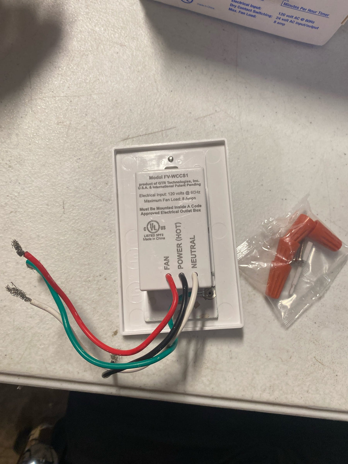 Panasonic FV-WCCS1-W Three in One Condensation Sensor Wall Switch for Whisper Series Bath Fans with Countdown Timer and Manual Control - White