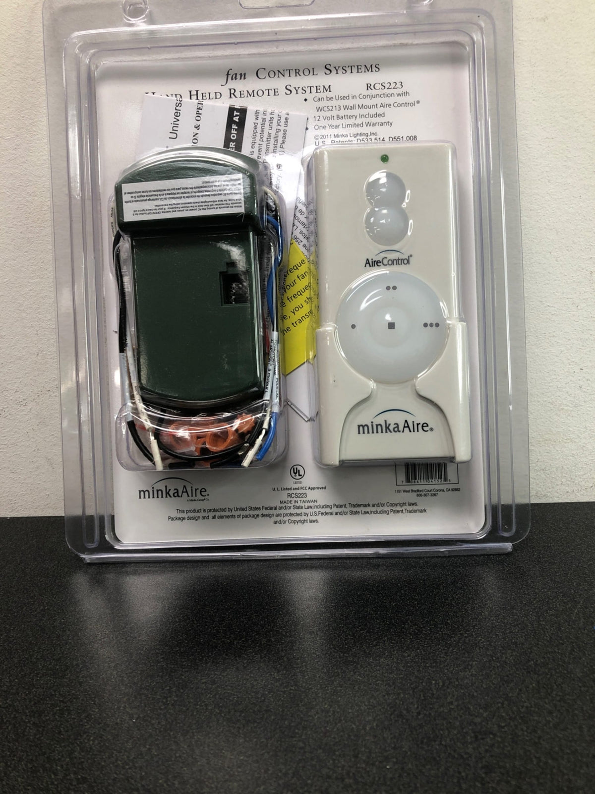 MinkaAire RCS223 Hand Held 256 Bit AireControl Remote with Canopy Receiver Included - White