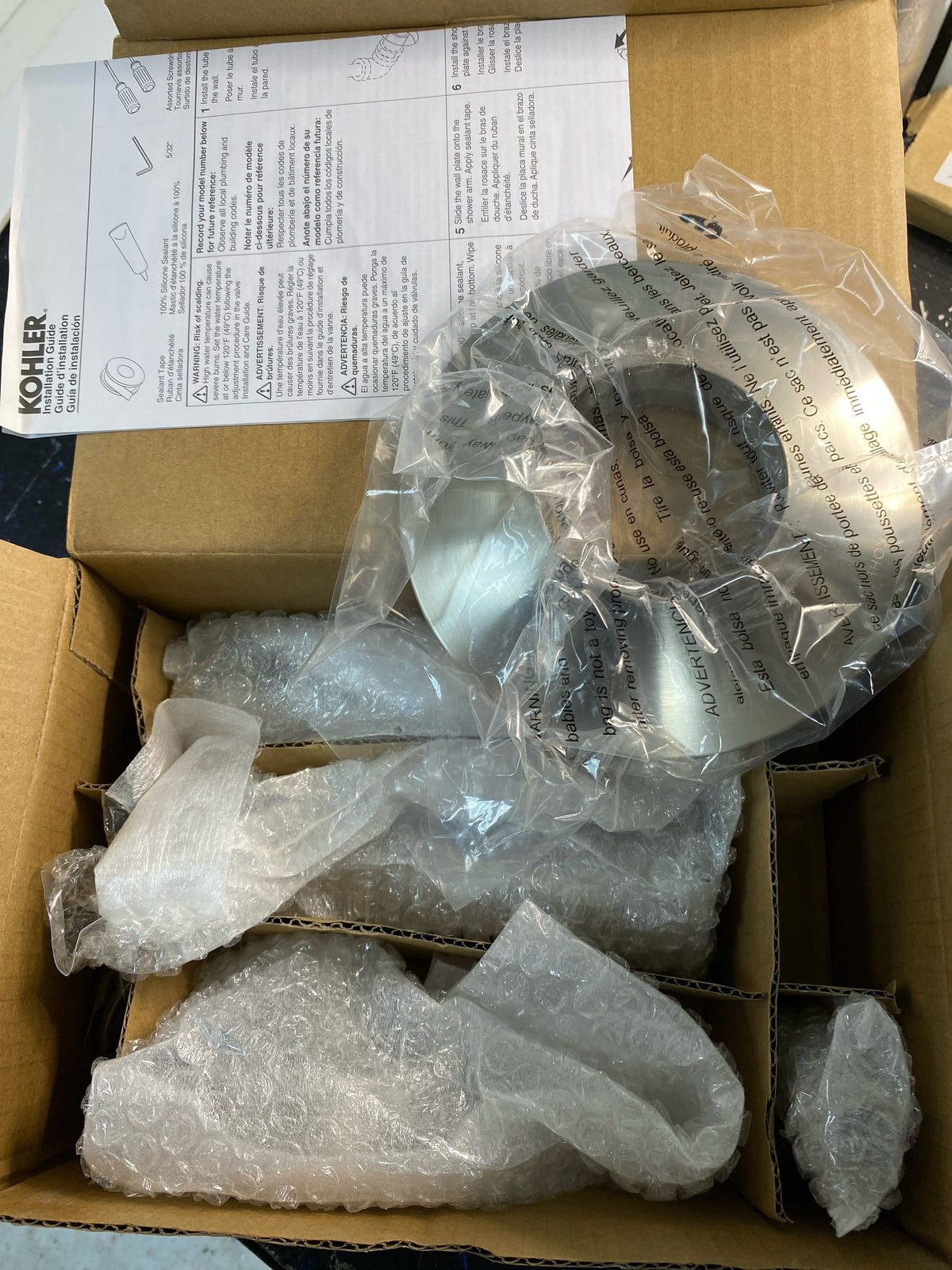 Kohler K-TS22026-4-BN Tempered Tub and Shower Trim Package with 1.75 GPM Single Function Shower Head - Vibrant Brushed Nickel