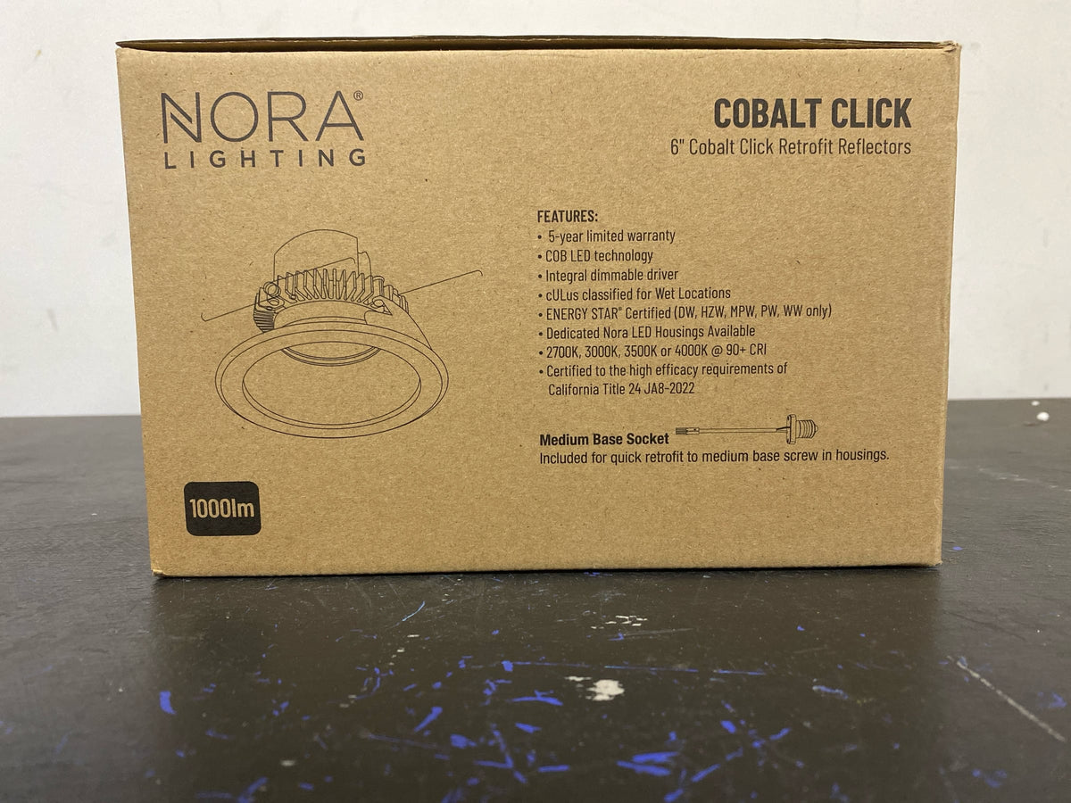 Nora Lighting NLCBC2-65127BZBZ/10 Cobalt 6" Integrated LED Open / Reflector Recessed Trim - 1000 Lumens, 2700K - Bronze