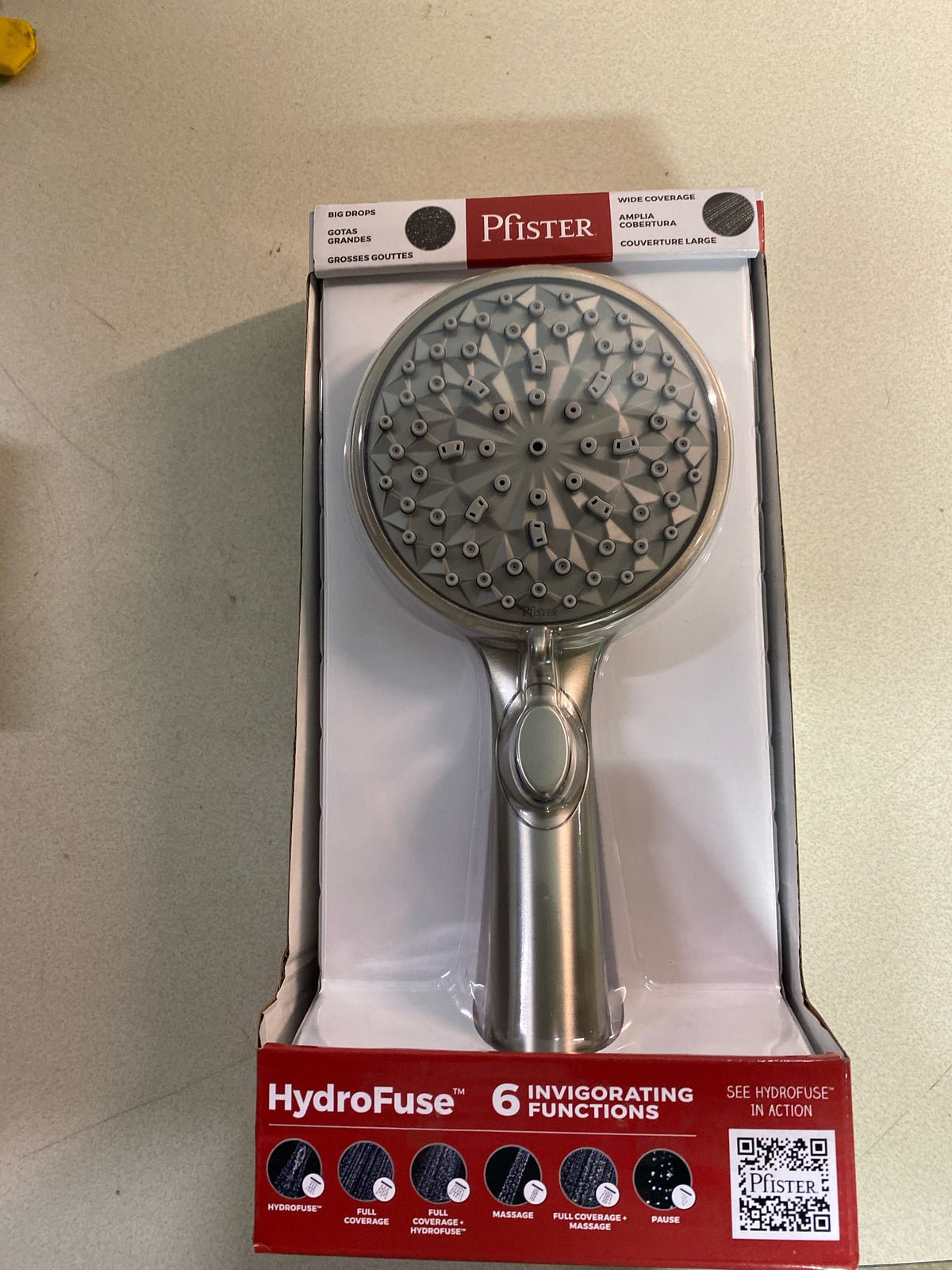 Pfister 016-HF01GS HydroFuse 2.5 GPM Multi Function Hand Shower - Includes Hose - Spot Defense Brushed Nickel