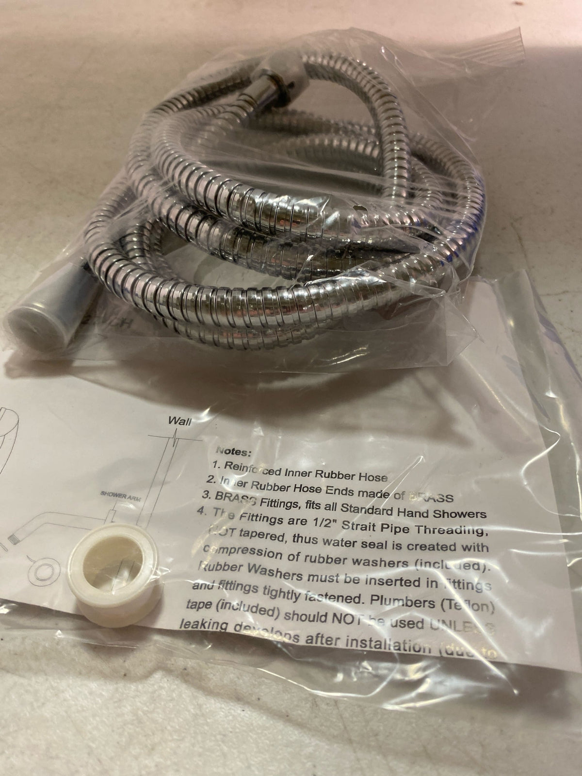 Modona HS27CH-A 100 in. (8.5 ft.) Premium Stainless Steel (SS304) Shower Hose with Brass Fittings and EPDM Inner Hose