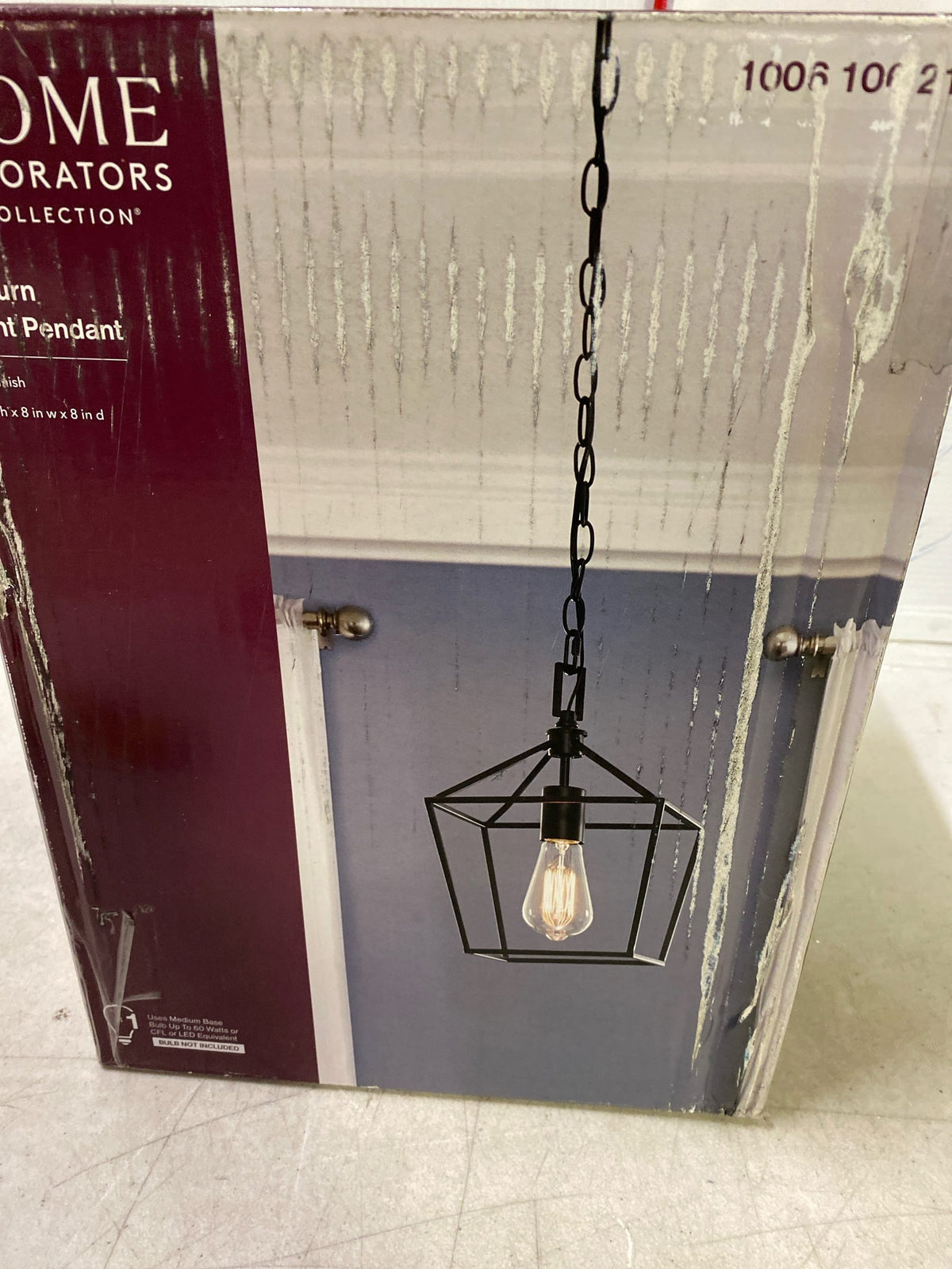 Home decorators collection 16201 Weyburn 1-Light Bronze Farmhouse Mini Pendant Light Fixture with Caged Metal Shade