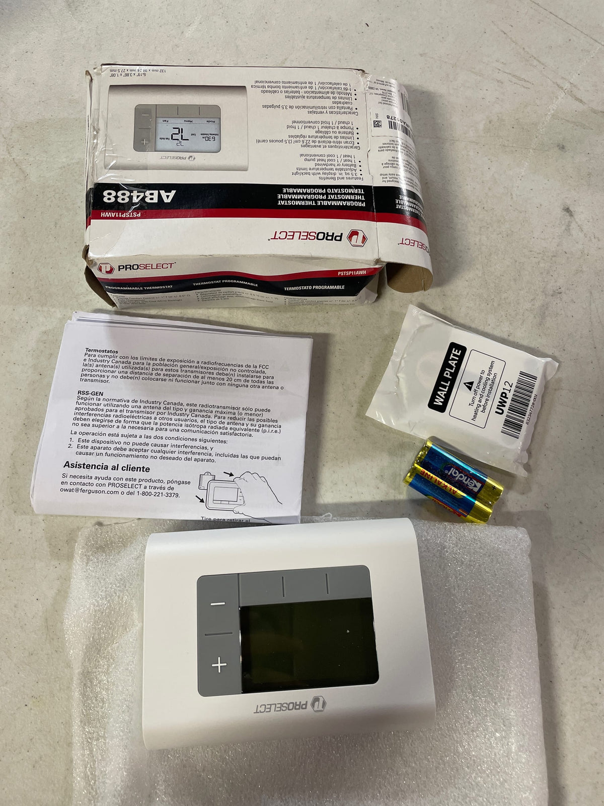 ProSelect PSTSP11A PSTSP Programmable Digital Controls Thermostat for up to 1 Heat / 1 Cool Conventional Systems - White