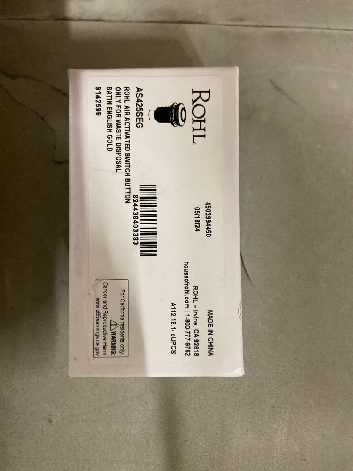 Rohl AS425SEG RohlPlumbing Plumbing Replacement Parts, Satin English Gold