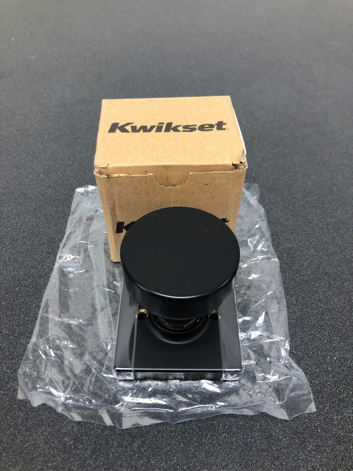 Kwikset Pismo Square Matte Black Half-Dummy Door Knob-788PSK SQT 514