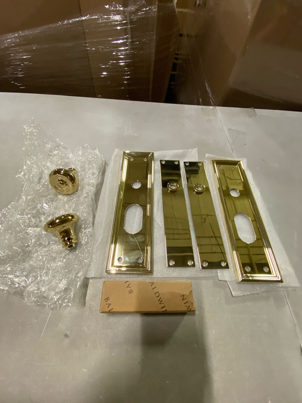 Baldwin 6547003FD Nashville Dummy Handleset Trim Set - Polished Brass