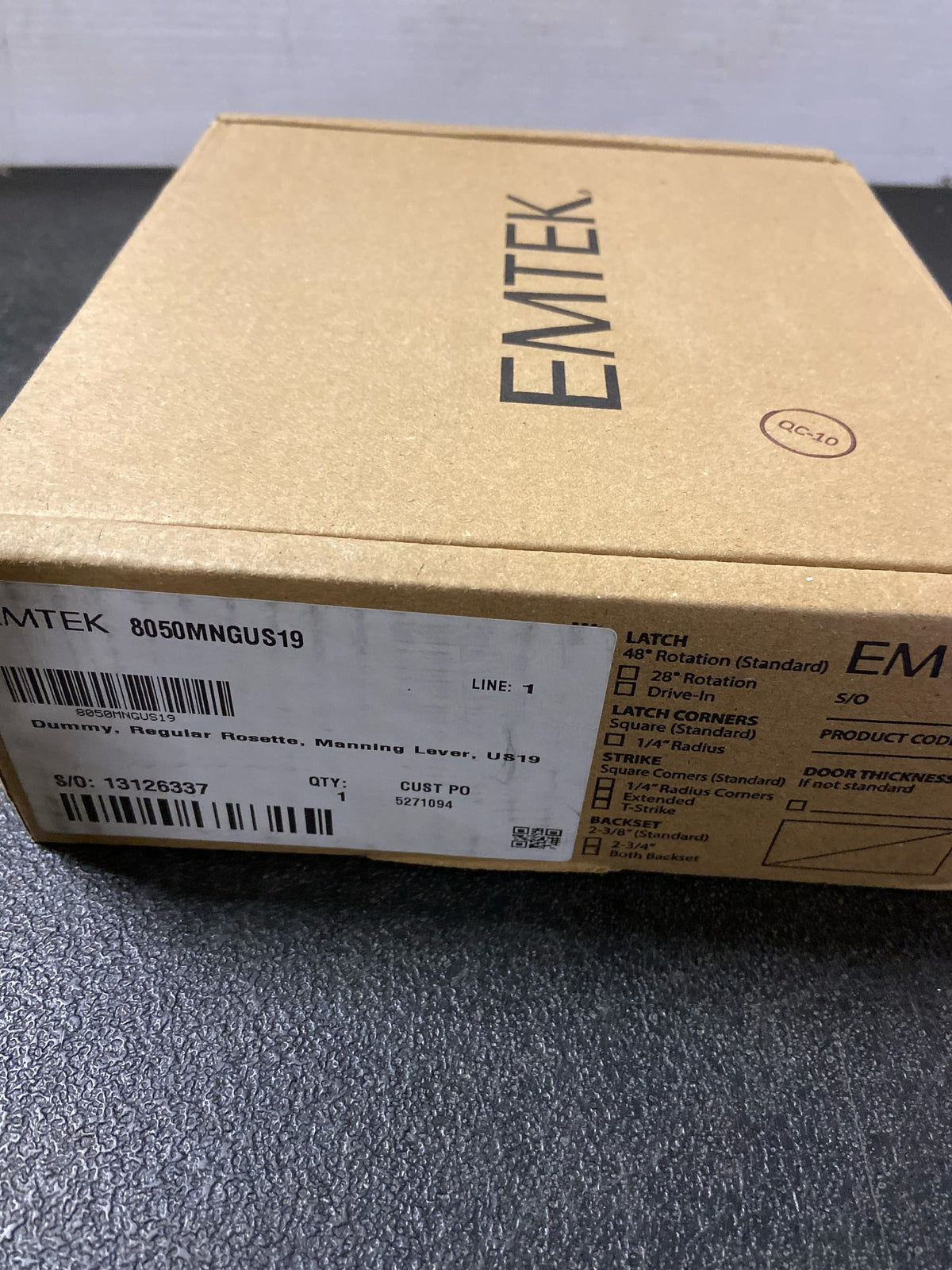 Emtek 8050MNGUS19 Dummy, Regular Rosette, Manning Lever, US19