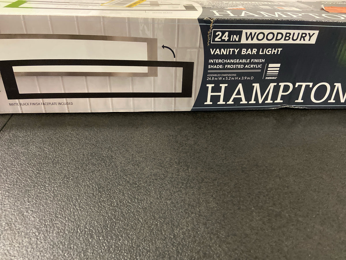 Hampton Bay Woodbury 24 in. 1-Light Brushed Nickel LED Vanity Light with Extra M