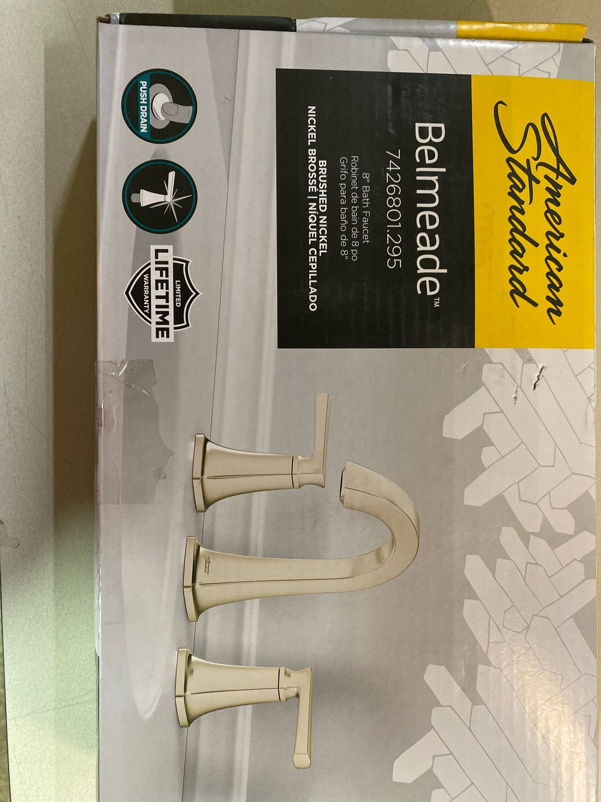 American Standard 7426801.295, Belmeade Two-Handle 8-Inch Widespread Bathroom Faucet, Brushed Nickel