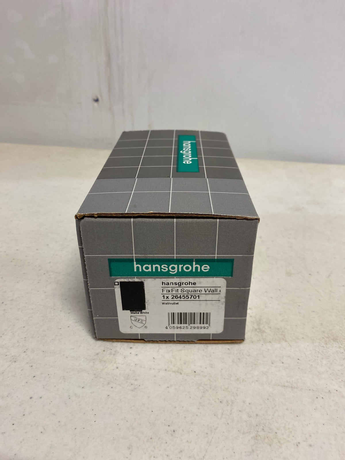 Hansgrohe 26455701 FixFit Square 1/2" Connection Wall Supply Elbow - Matte White